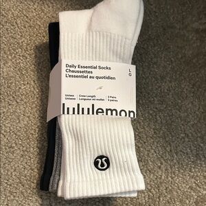 lululemon athletica Men's Crew Socks - White, Black, Gray